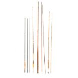 Four split cane and other fishing rods