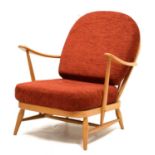 Ercol elm stick back open armchair