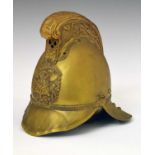 Reproduction Victorian brass fireman's helmet