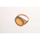 1/10oz Krugerrand 1981, in 9ct gold ring