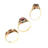 Three 9ct gold rings