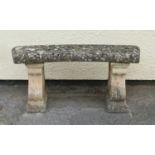 Composite stone garden curved seat