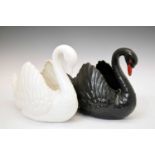 Two Dartmouth Pottery jardinières in the form of swans