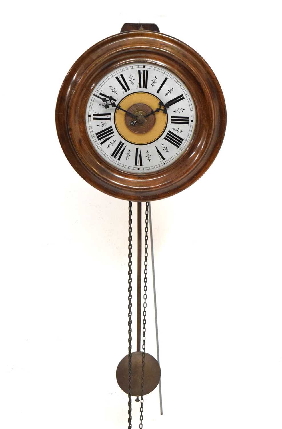 Postman's alarm-type weight-driven wall clock