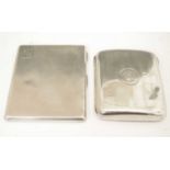 Two silver cigarette cases