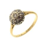 18ct gold illusion set diamond cluster ring