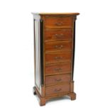 Reproduction mahogany chest of seven drawers