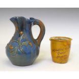 Elton Ware (Clevedon) pottery - Small ewer and small pottery cup