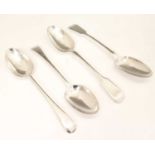 Two pairs of silver tablespoons