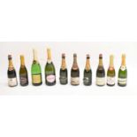 Selection of Champagne, sparkling wine, and sparkling perry (10)