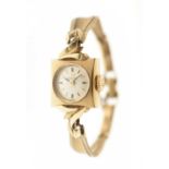 Omega - Lady's 14k gold square cased cocktail watch