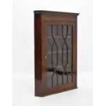 Mahogany glazed door corner cabinet