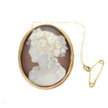 Victorian shell cameo brooch