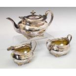 George V silver three-piece tea set