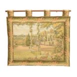 Modern 20th Century wall hanging tapestry of a classical Italian garden