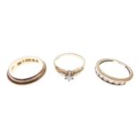 Three 9ct gold rings