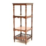 Edwardian mahogany four-tier what-not