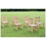 Set of six teak garden chairs