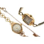 Accurist - Lady's Antimagnetic 9ct gold cocktail watch and a lady’s 18K cased watch