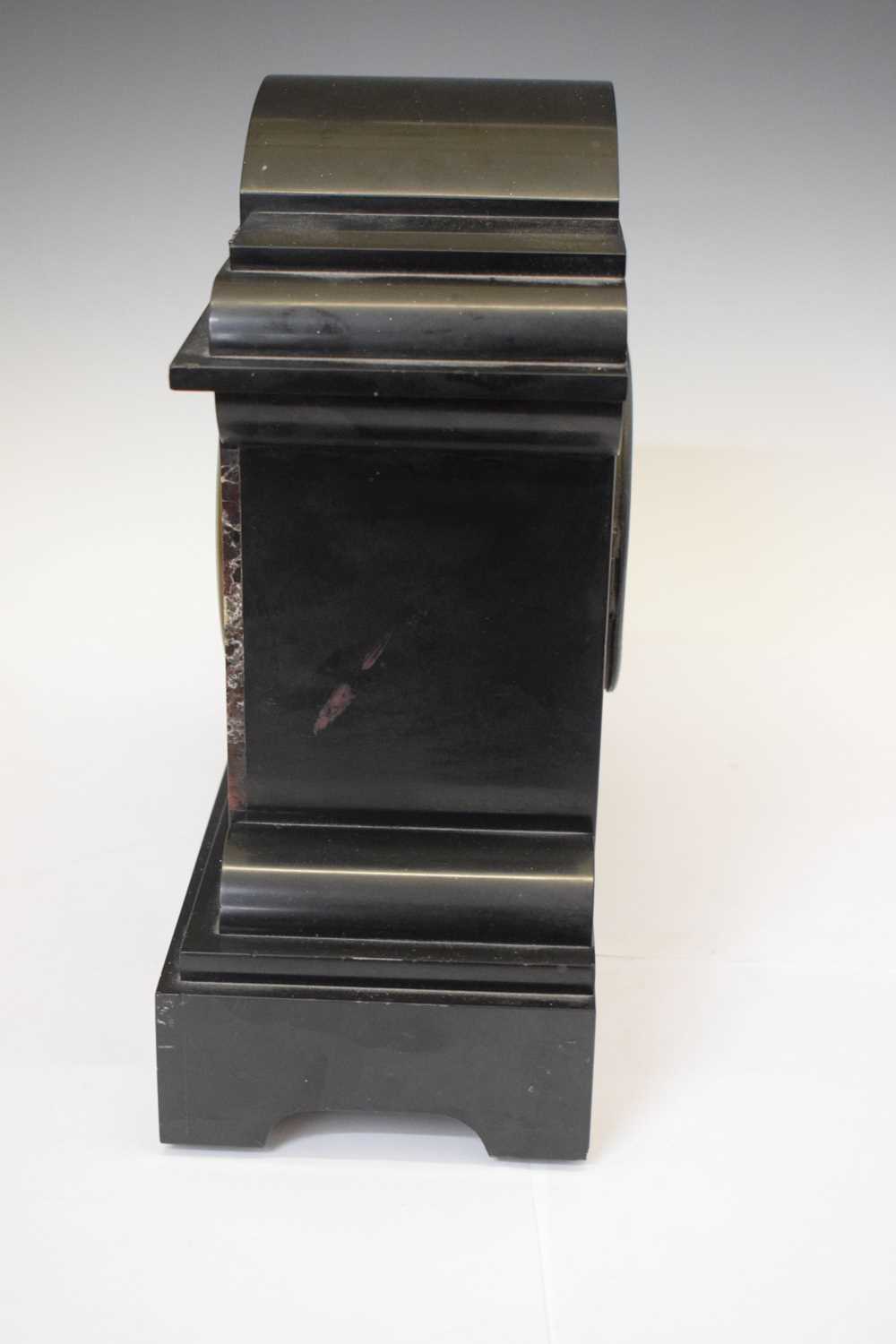 French black slate and red marble mantel clock - Image 7 of 8