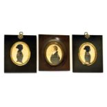 Early 19th Century portrait miniature of a gentleman and two silhouettes (3)