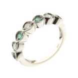 9ct white gold, emerald and diamond half eternity ring