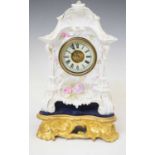 Continental porcelain mantel clock