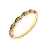 9ct gold diamond half hoop ring