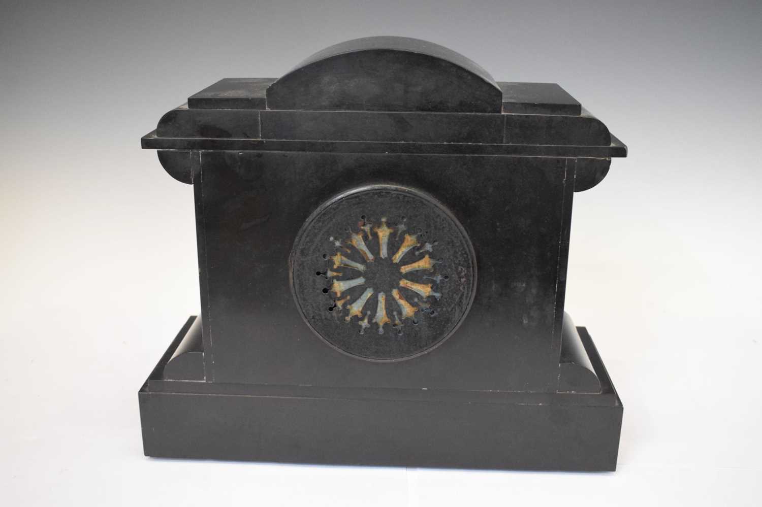 French black slate and red marble mantel clock - Image 6 of 8