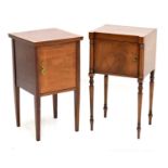 Victorian inlaid mahogany nightstand and Edwardian bedside locker