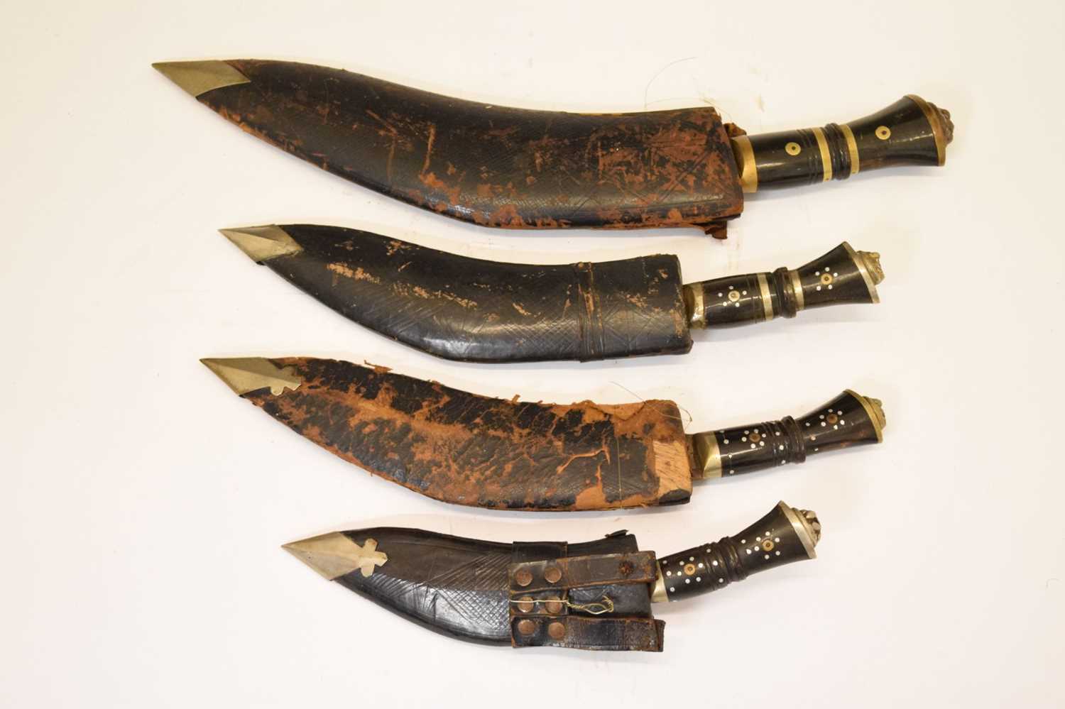 Nepalese kukri of traditional form and three smaller kukris - Image 19 of 19