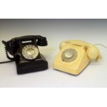 1950s GPO Bakelite telephone, together with a 1970s cream telephone