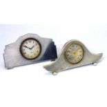 Two silver Art Deco desk clocks