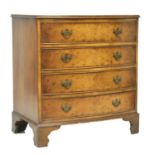 Reproduction walnut chest of drawers