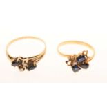 9ct gold sapphire and diamond dress ring