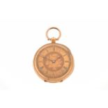 Lady's '18k' gold open face fob watch