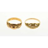 18ct gold gypsy set diamond ring