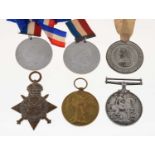 British First World War medal pair and other medals