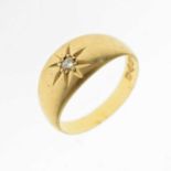 18ct gold gypsy set single stone diamond ring
