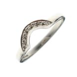 9ct white gold diamond set shaped wedding band