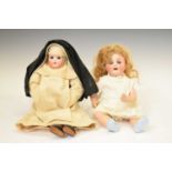 Early 20th Century bisque head doll in Nun's habit