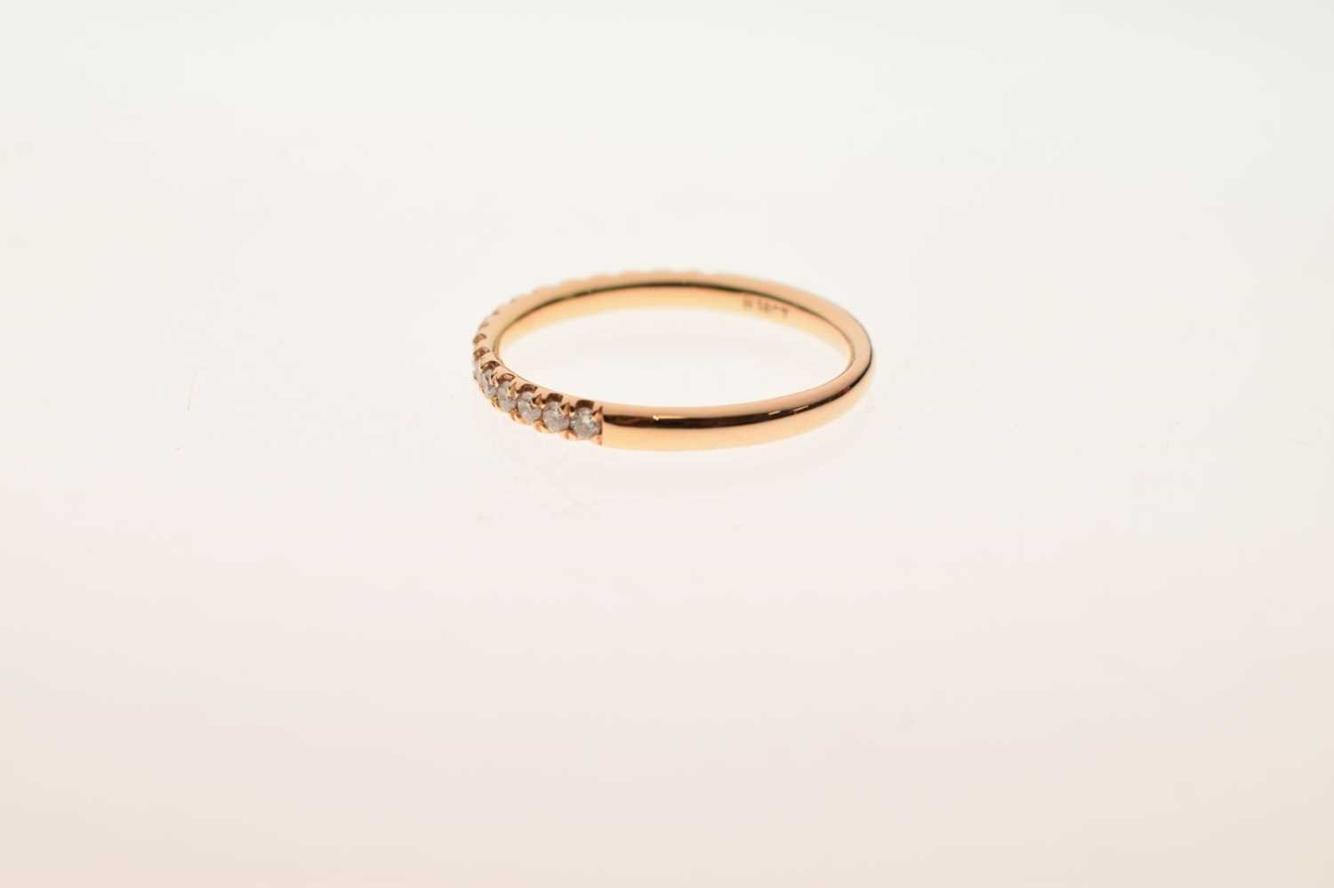 18ct rose gold diamond half hoop eternity ring - Image 2 of 6