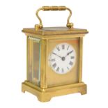 French gilt cased carriage timepiece