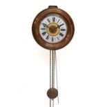 Postman's alarm-type weight-driven wall clock