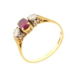 18ct gold three-stone ring