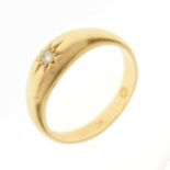 Gentleman's 18ct gold gypsy set single stone diamond ring