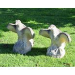 Pair of composite stone eagle gate finials