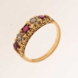 18ct gold five-stone ring