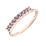 9ct white gold nine-stone amethyst half hoop ring