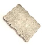 Edward VII silver card case with engraved decoration